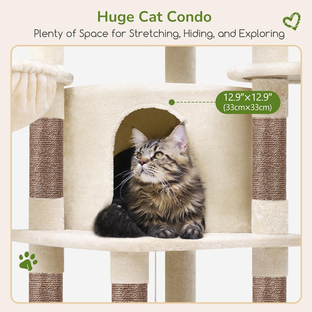 globlazer corner stable cat tree tower with scratching, side view