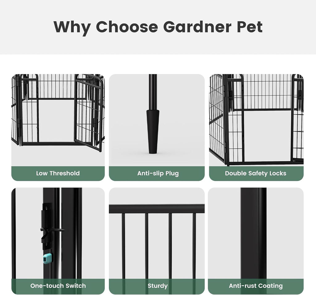 gardner pet dog playpens, 24" h 2 add-on, side view
