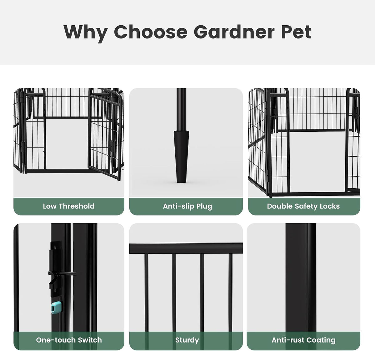 gardner pet dog playpens, 24" h 2 add-on, side view
