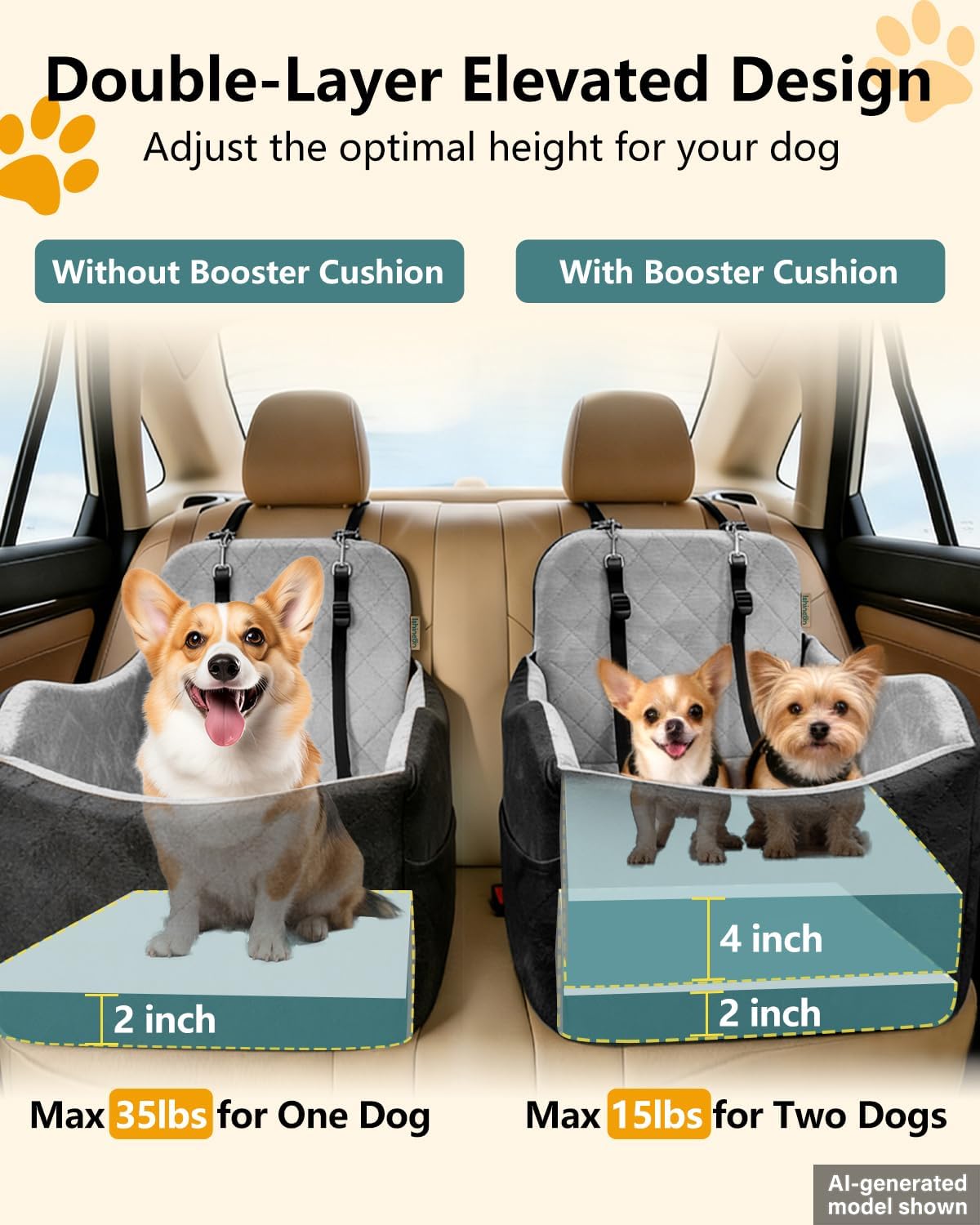 dog car seat for small dogs up to, side view