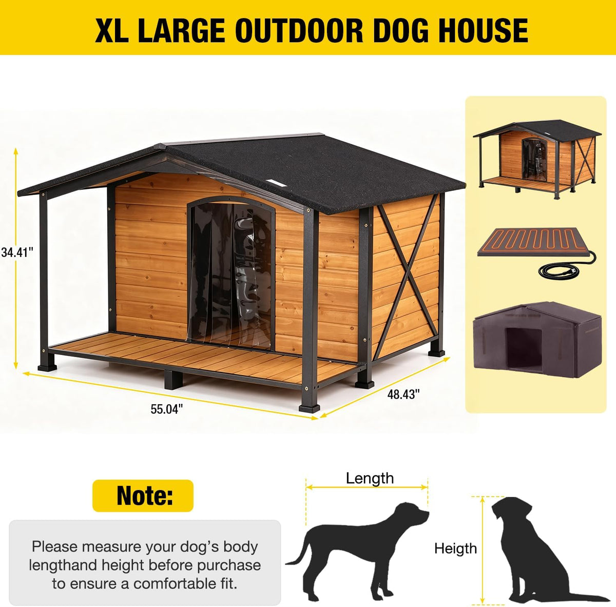 aivituvin extra large heated dog house outdoor with on a desk or shelf