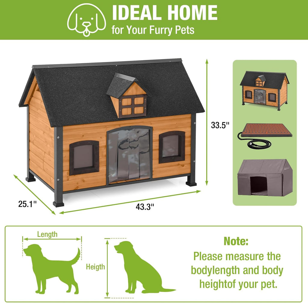 gutinneen extra large heated dog house for outside, package contents