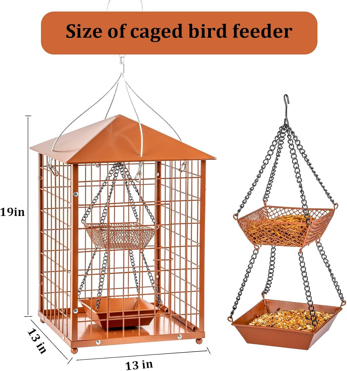 mealworms bird feeders for bluebirds - metal, side view