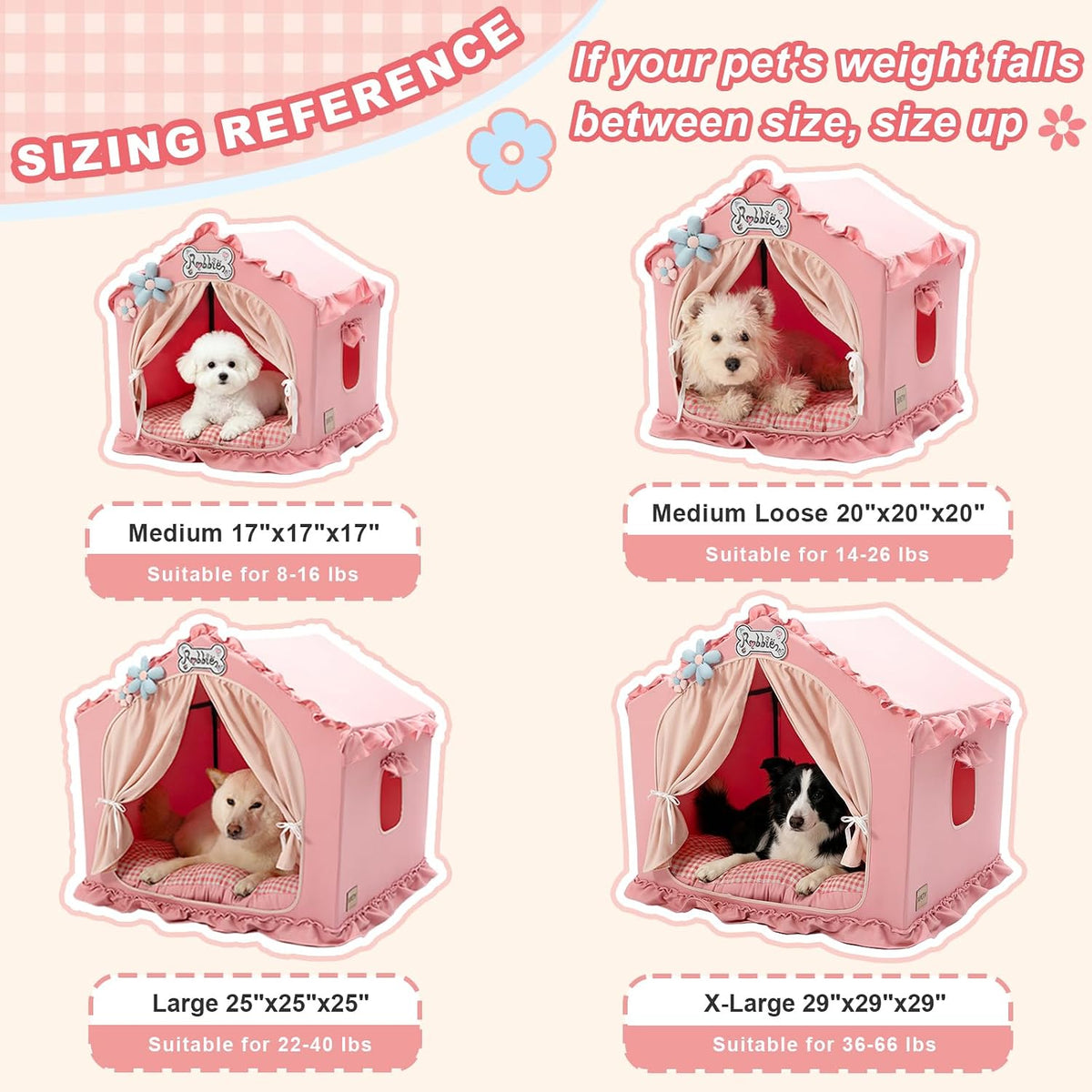 jiupety indoor dog house with frame,cute dog tent on a desk or shelf