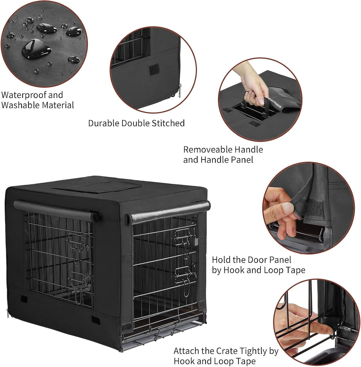 donoro dog crates for small medium size dogs, side view