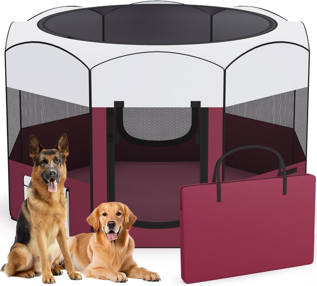 bestpet portable dog & cat playpen foldable enclosed, main product view