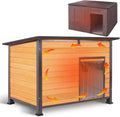 insulated dog house outdoor weatherproof, large wooden house, main product view