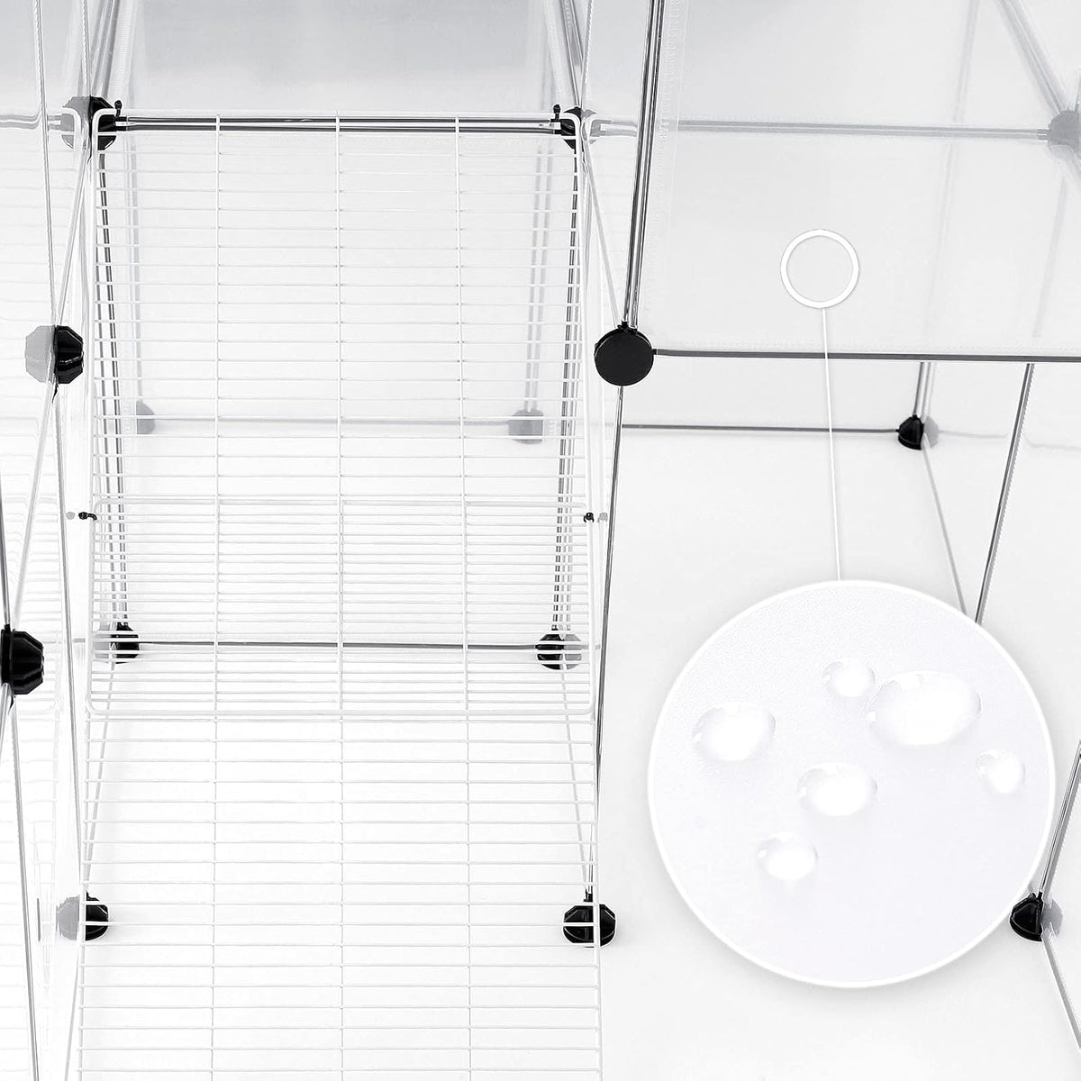 lionto outdoor enclosure for rabbits made of easy-care, side view