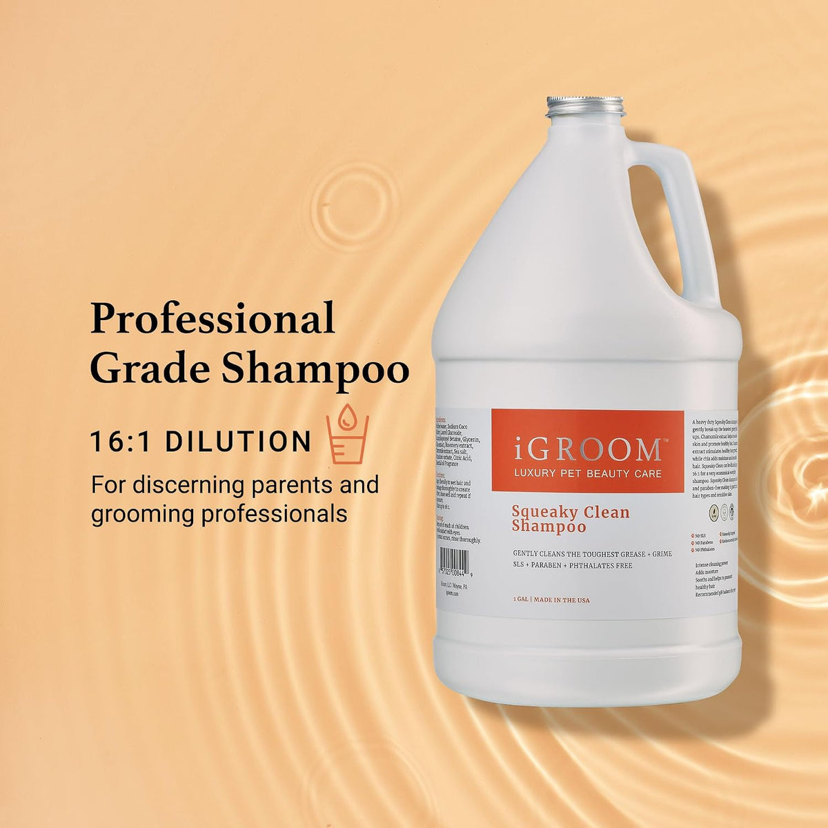 igroom squeaky clean dog shampoo, luxury pet beauty shown in use