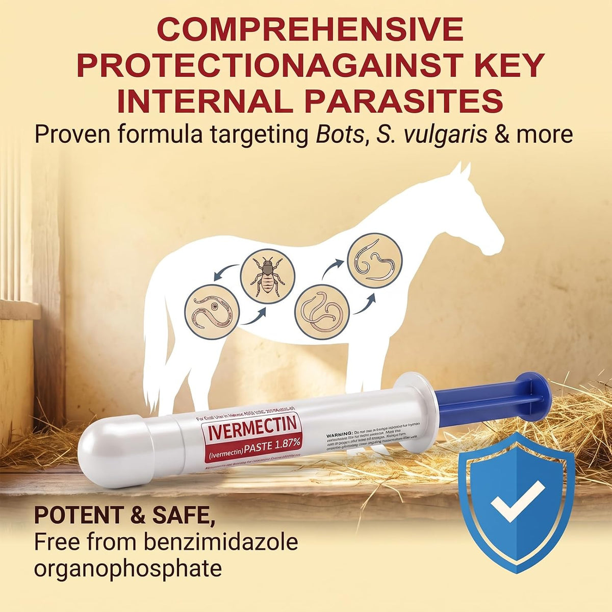 ivermectin horse paste 1.87% – apple flavored oral showing dimensions