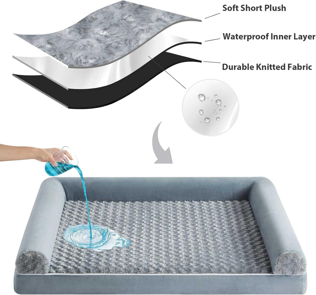 bfpethome orthopedic washable large dog bed for senior showing dimensions