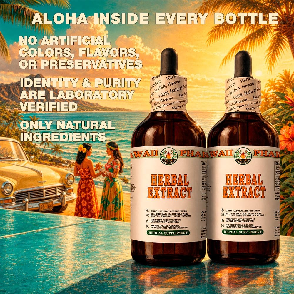 hawaii pharm cleavers aerial parts alcohol-free extract, 32, close-up detail