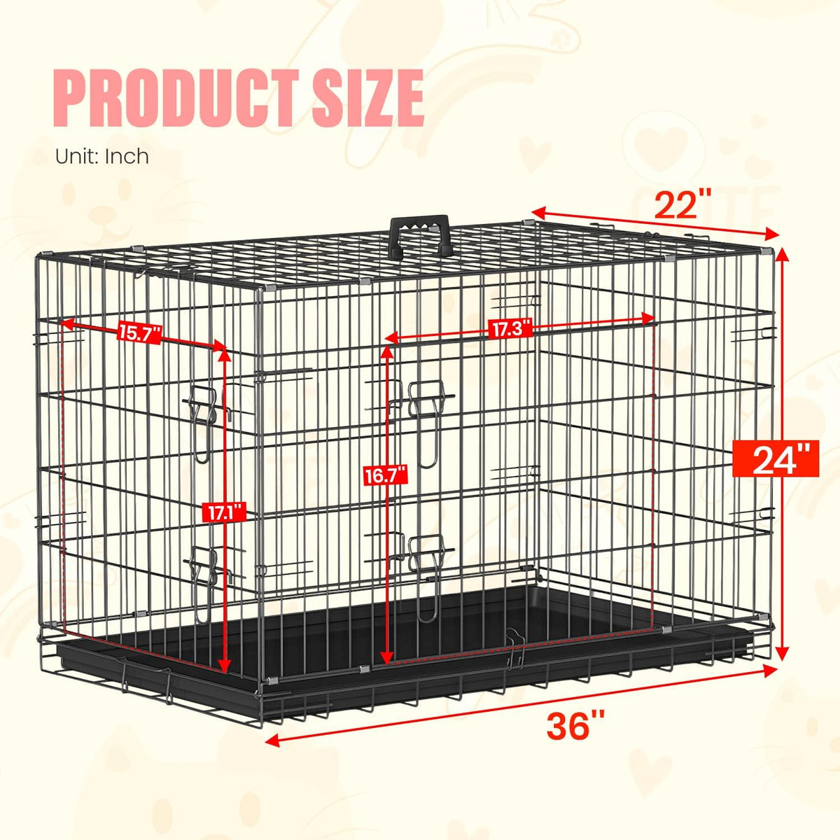 fdw dog crate for medium dogs 36 inch shown in use