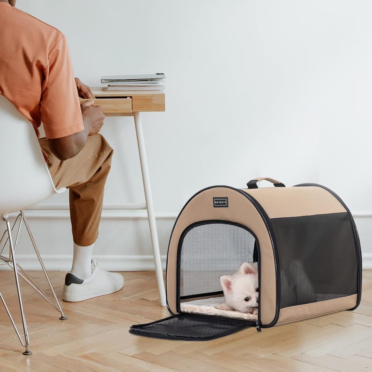petsfit portable dog crate, travel dog crate showing dimensions