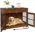44'' dog crate furniture large wooden dog kennel, main product view