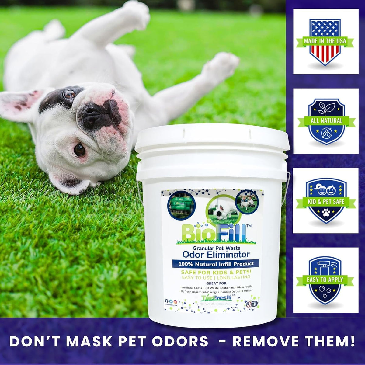 bioturf granular turf infill yard odor eliminator 5, close-up detail