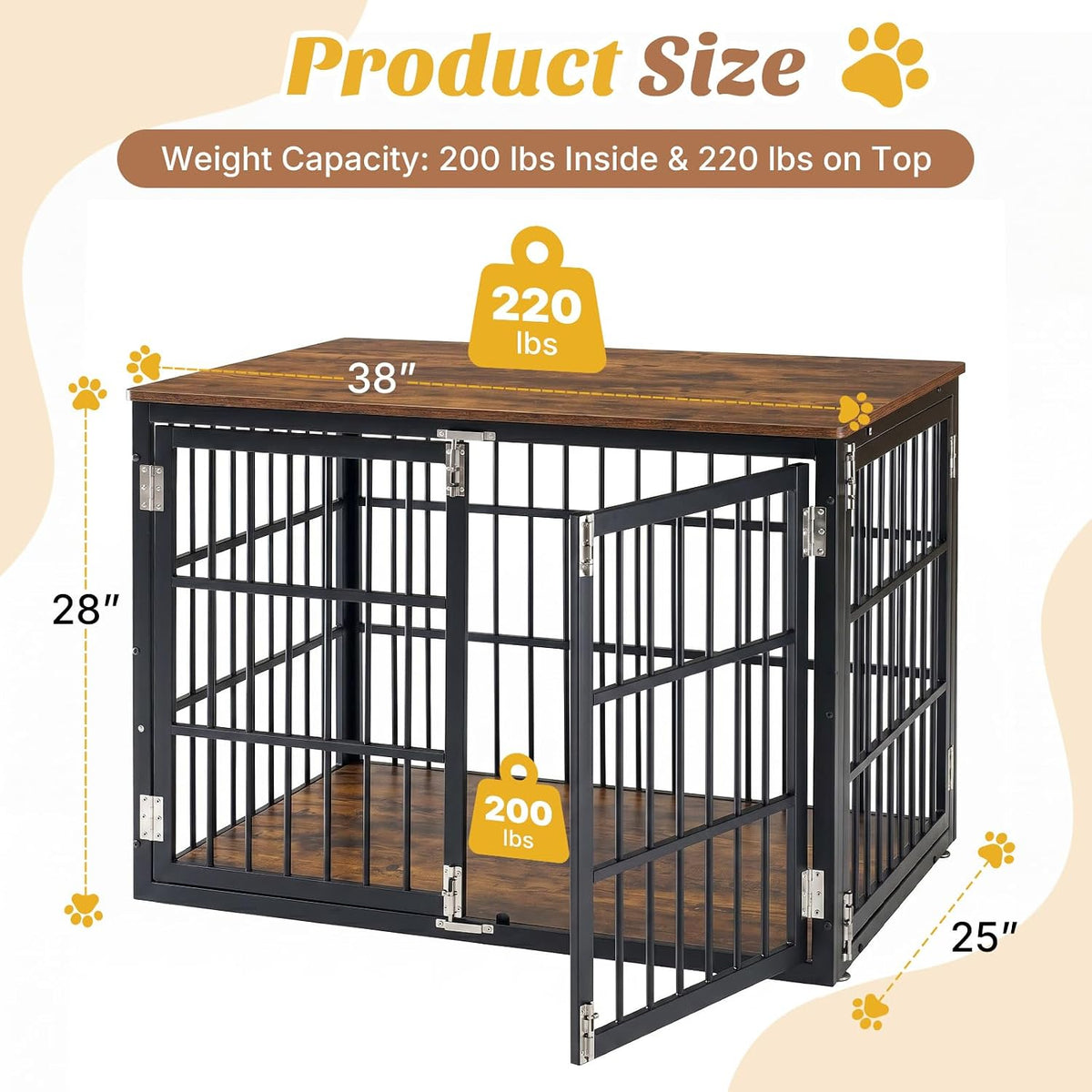 dumos dog crate furniture 38 inch indoor crate on a desk or shelf
