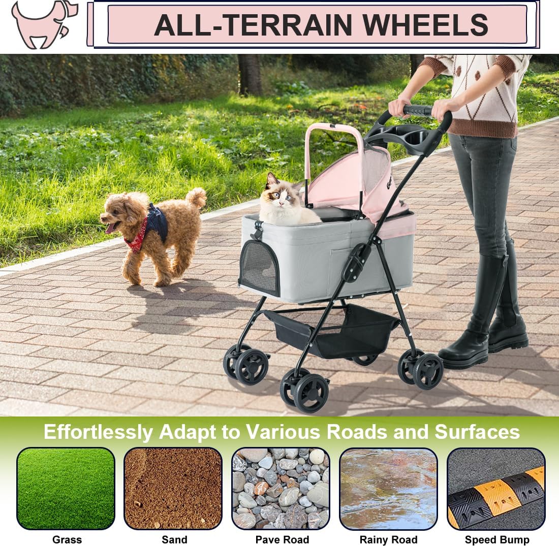 pet stroller with detachable carrier for small dogs&cats, package contents