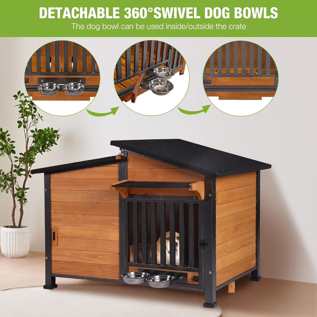 gutinneen heated dog house outdoor large dog kennel on a desk or shelf