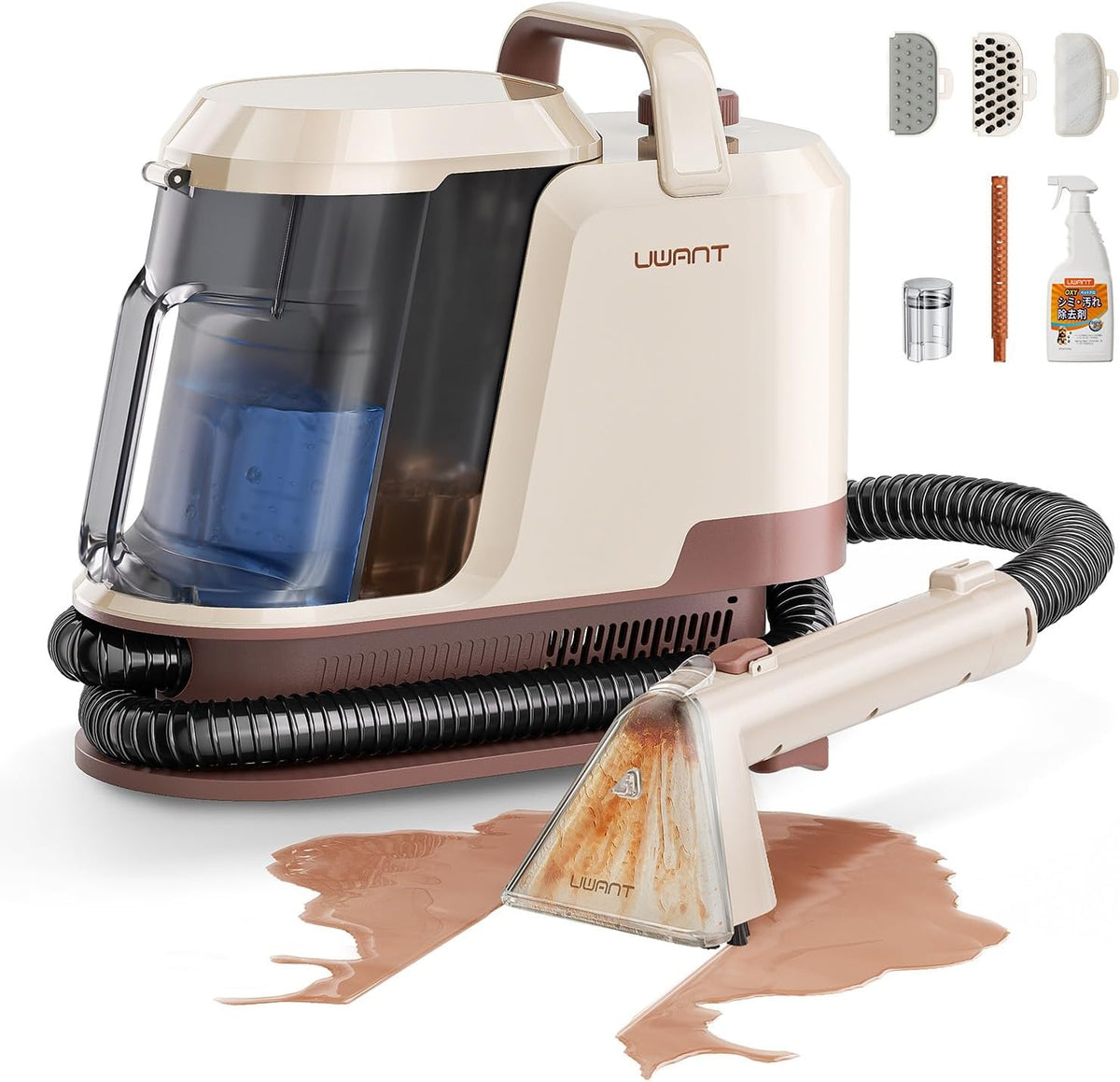 uwant 22kpa carpet cleaner machine with odor eliminator, main product view