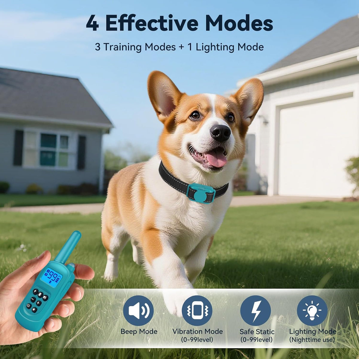 smallest dog training collar for 3 dogs，dog shock, side view