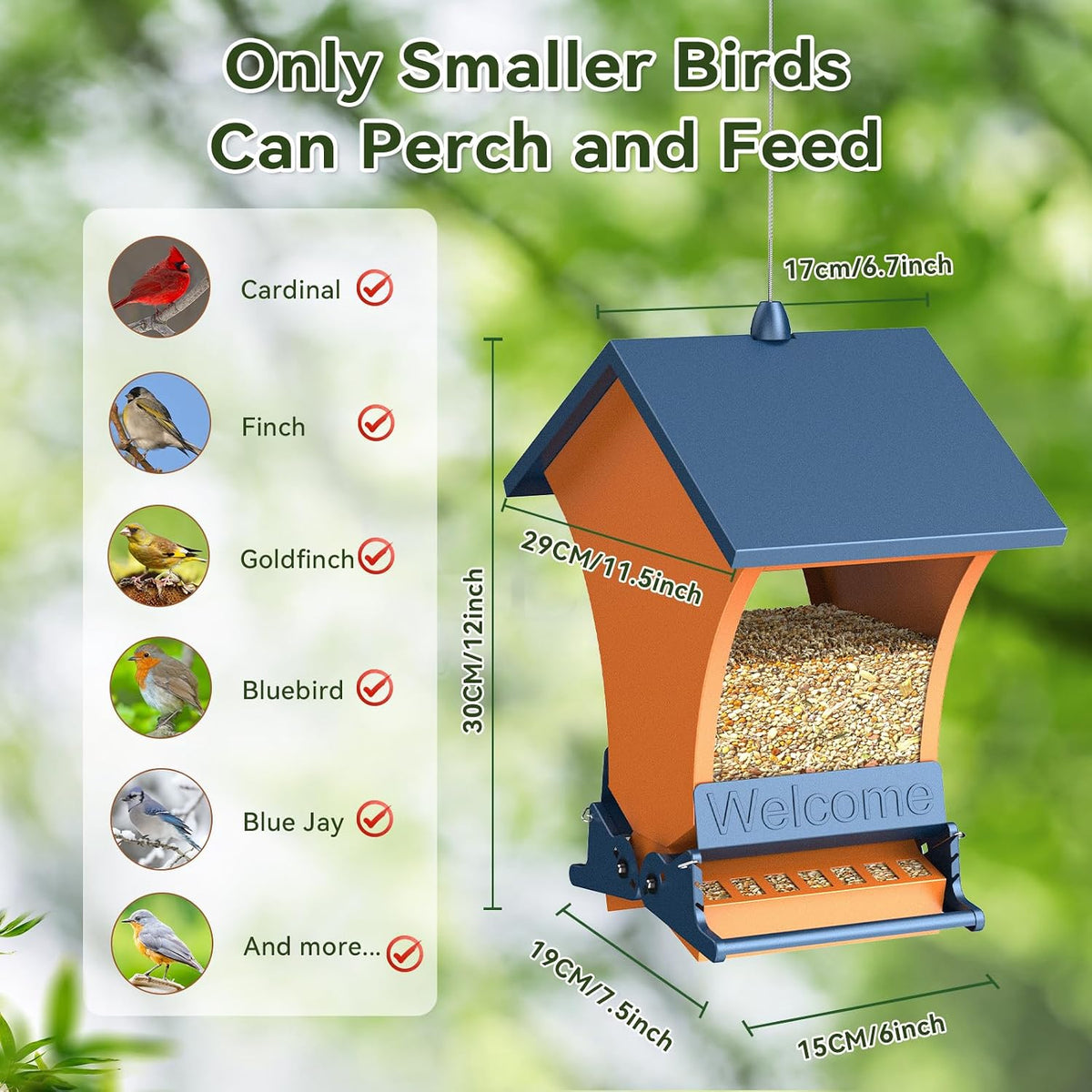 wildpark squirrel proof bird feeders for outdoors, 5lb, side view