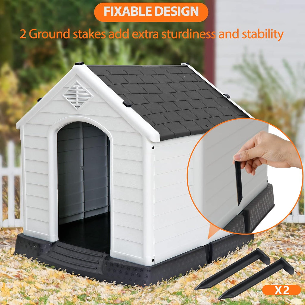 zeny large plastic dog house - waterproof dog, side view