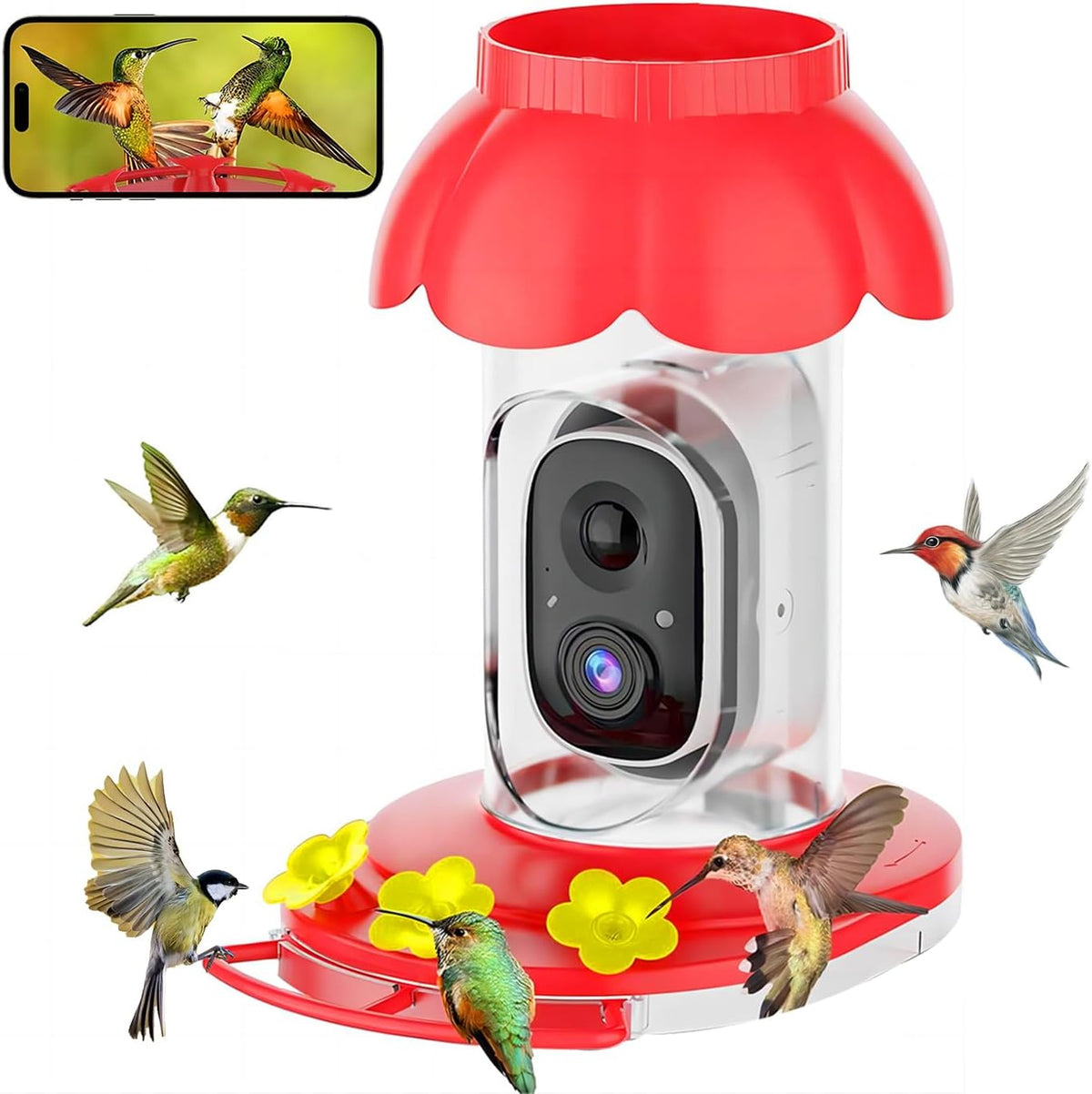 hummingbird feeder with camera,wireless smart bird feeders for, main product view