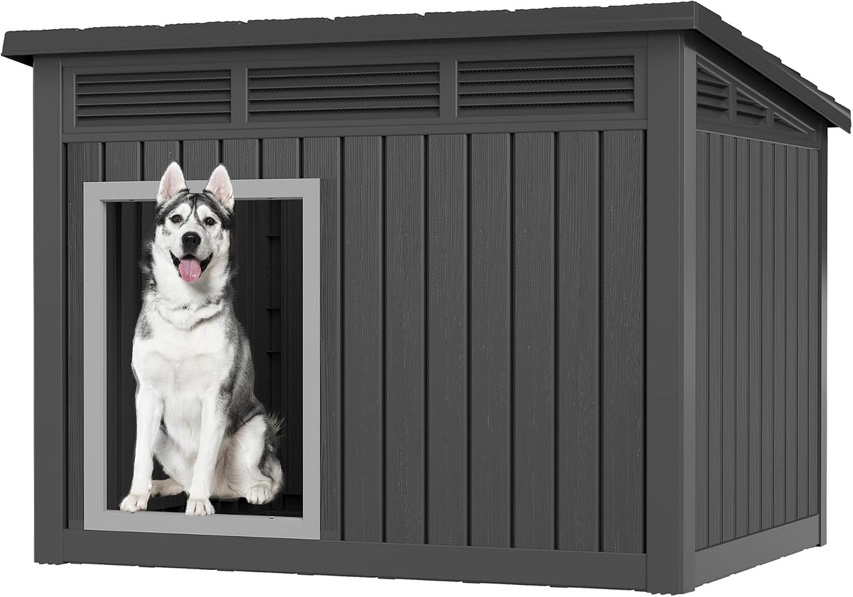 fancyango large dog house with weatherproof roof for, main product view