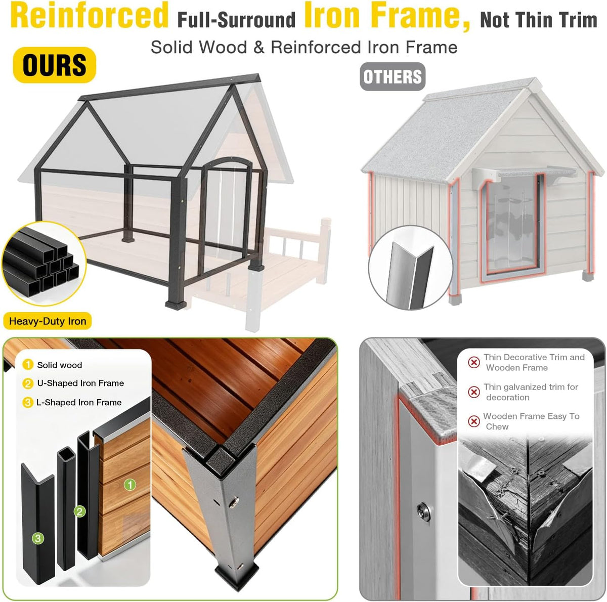 aivituvin heated dog house outdoor with insulated liner,brown, close-up detail