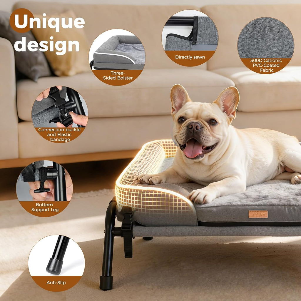 lekereise outdoor elevated dog beds for small dogs on a desk or shelf