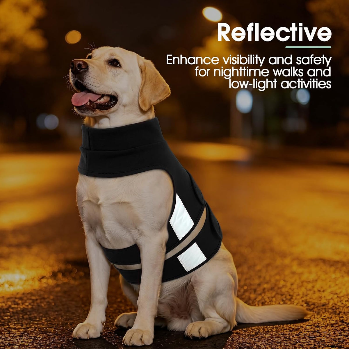 kuoser calming vest for dogs anxiety, adjustable dog, side view