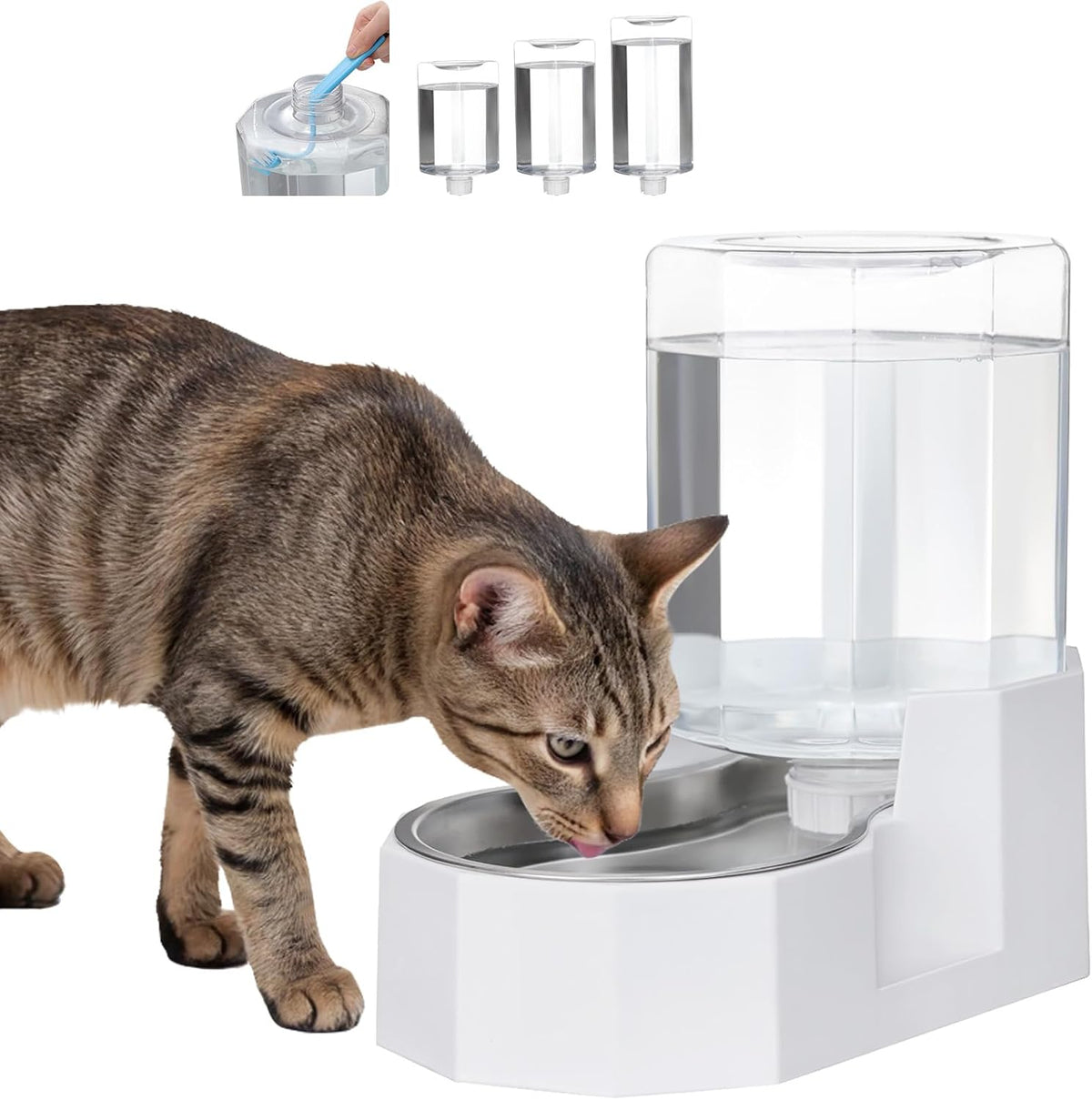 sfozstra 4l stainless steel gravity water dispenser:cat bowl, main product view