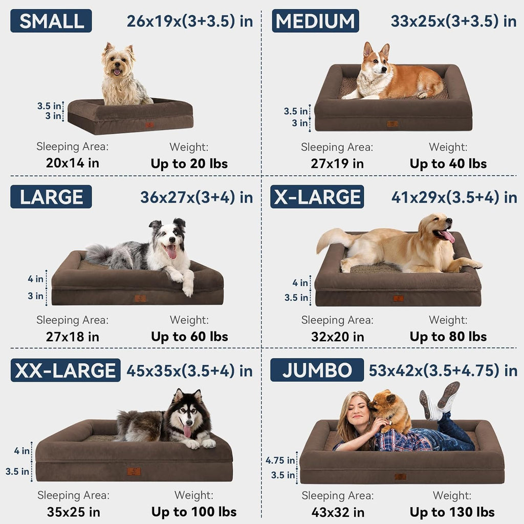 xl orthopedic dog bed waterproof for extra large showing dimensions