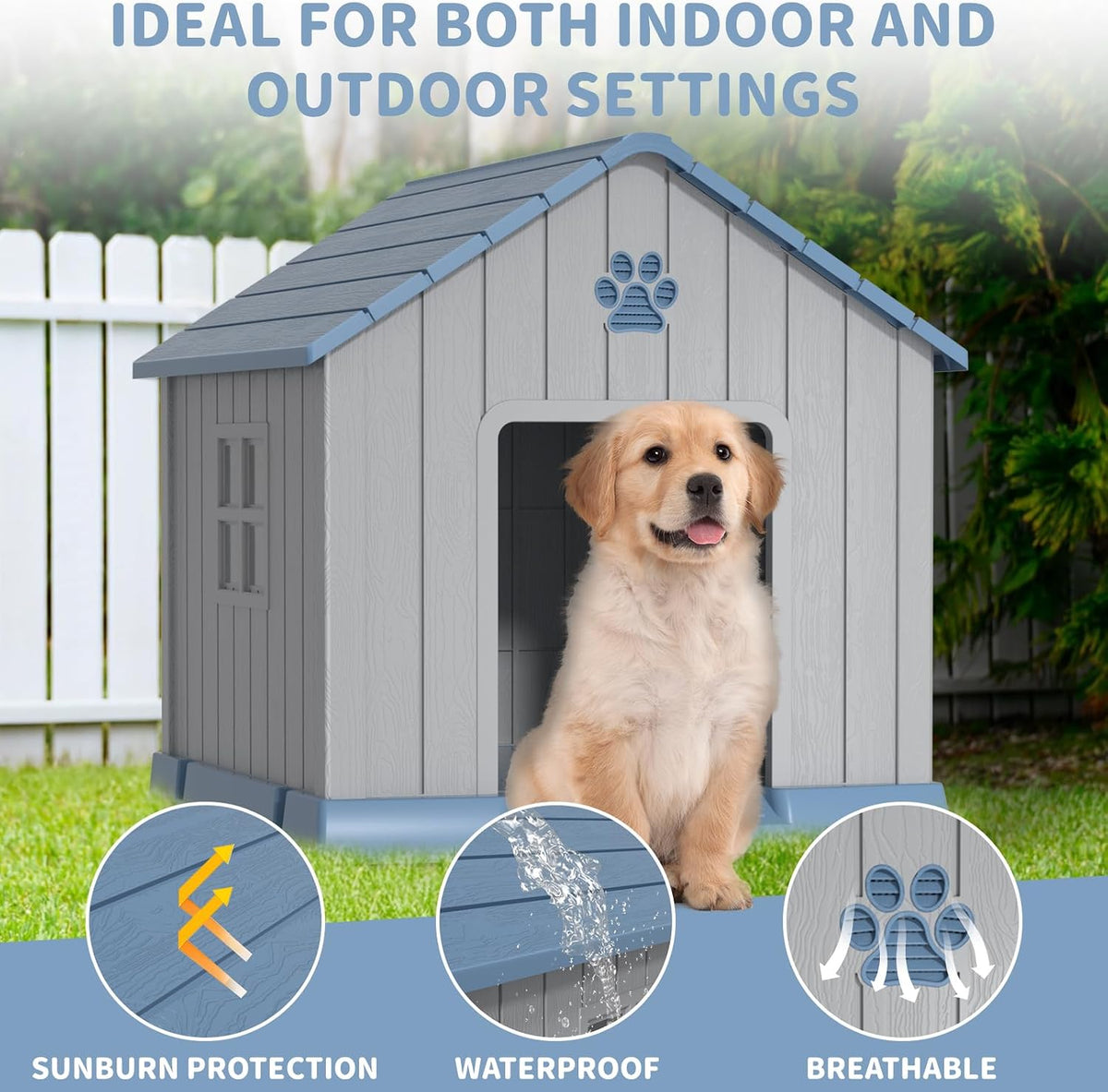 drato dog house indoor outdoor for small to, close-up detail