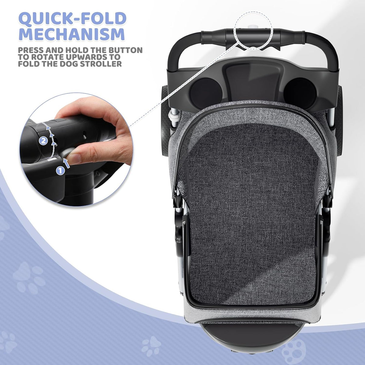 magshion 3-wheel pet stroller for small/medium dogs & on a desk or shelf