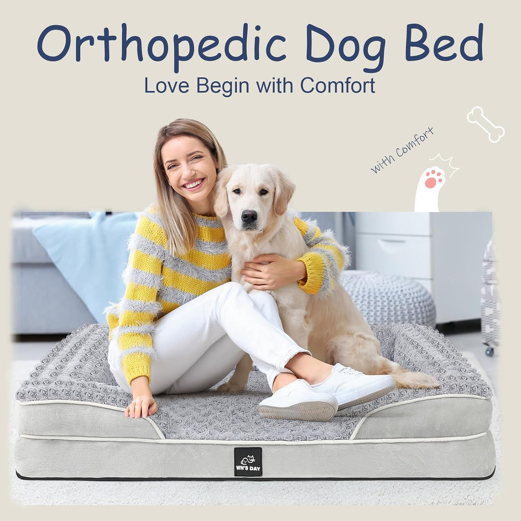 orthopedic dog bed medium size dog, washable dog showing dimensions