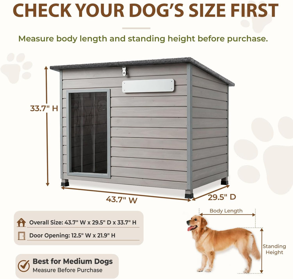 gowoodhut large dog house outdoor, wooden kennel for, side view