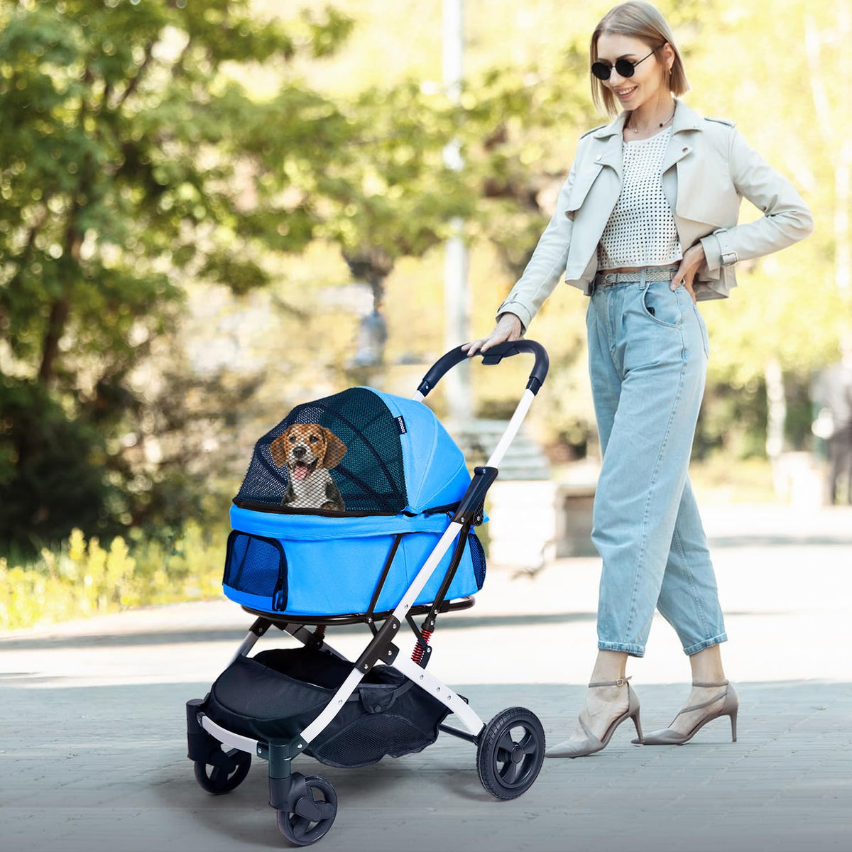 pet stroller for small dogs and cats, 33 on a desk or shelf