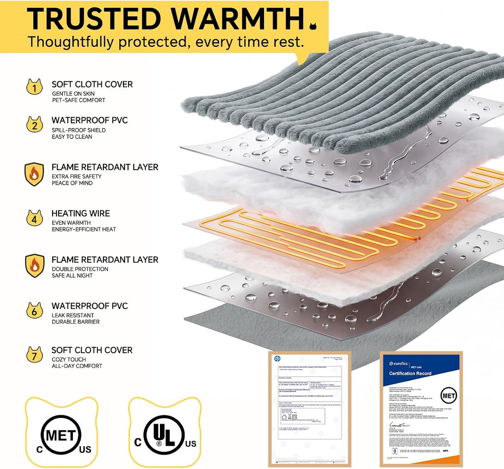 luciphia large dog heating pad electric heated pet, side view