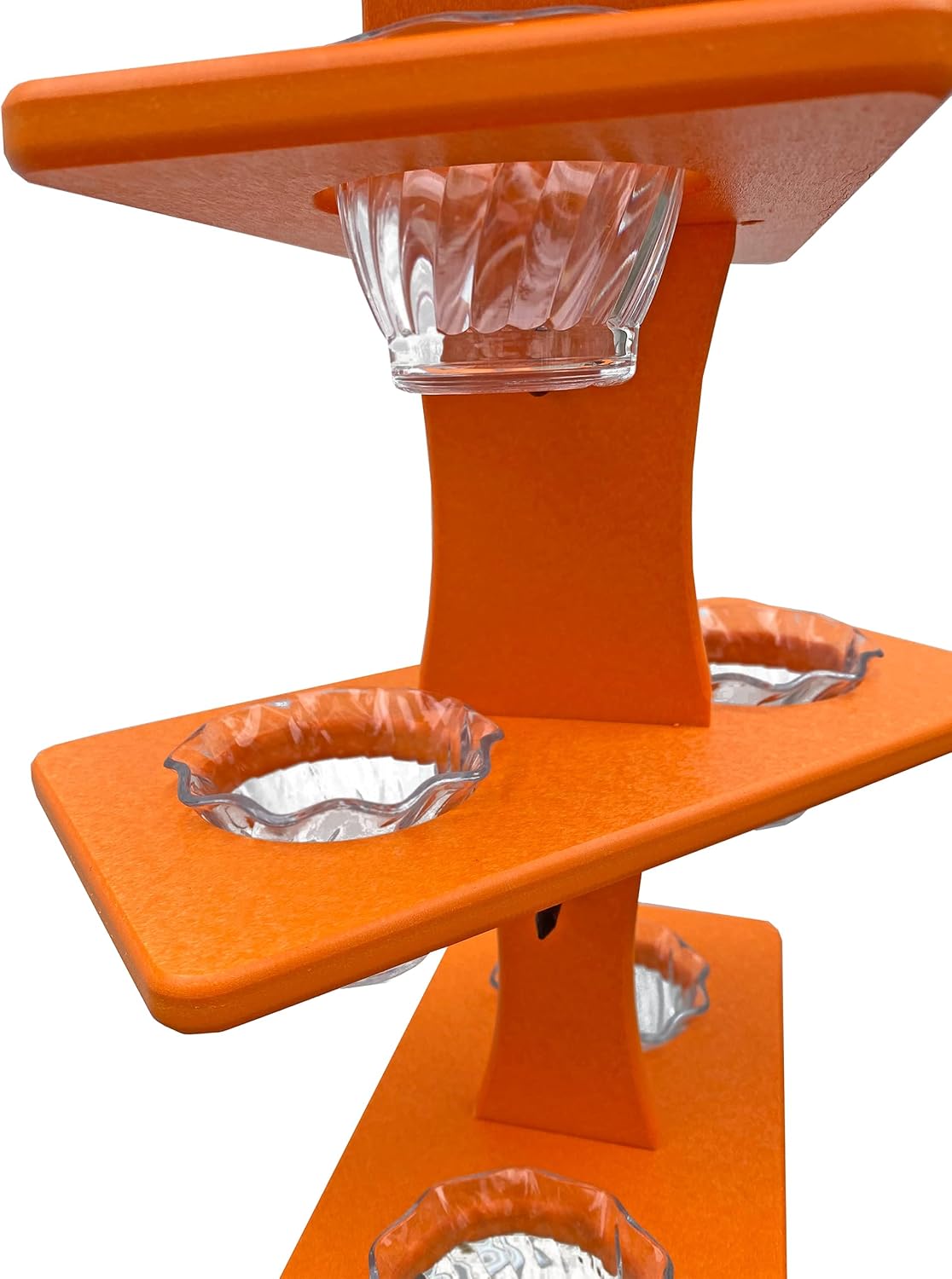 dutchcrafters plastic poly double platform hanging oriole bird, side view