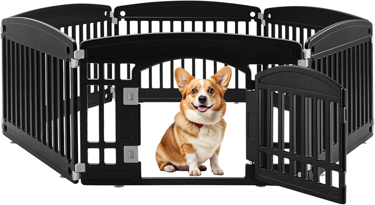 simple deluxe plastic dog playpen, 24" exercise 6-panel, main product view
