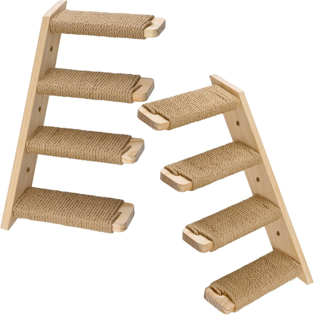 4 steps cat wall shelves and stairs with shown in use