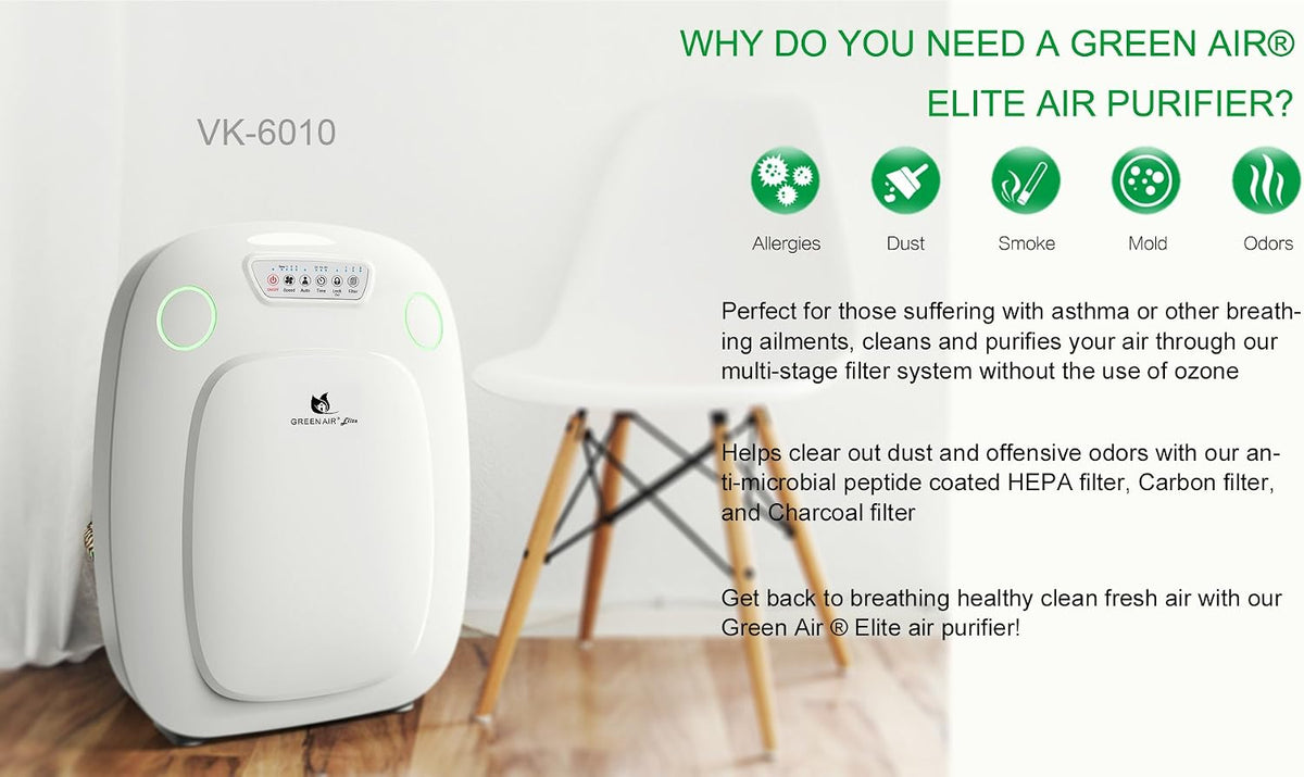 green air elite hepa and odor fighting filter, close-up detail