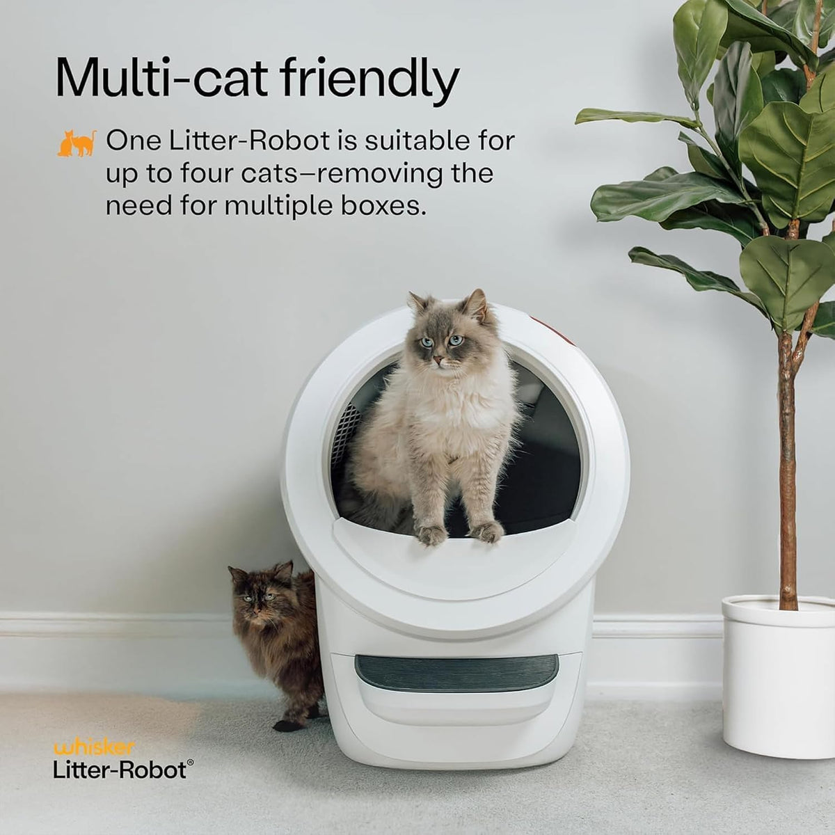 whisker litter-robot 4 supply & accessory bundle, white, side view