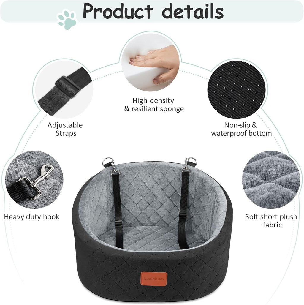 lealchum dog car seat for small dogs up, close-up detail