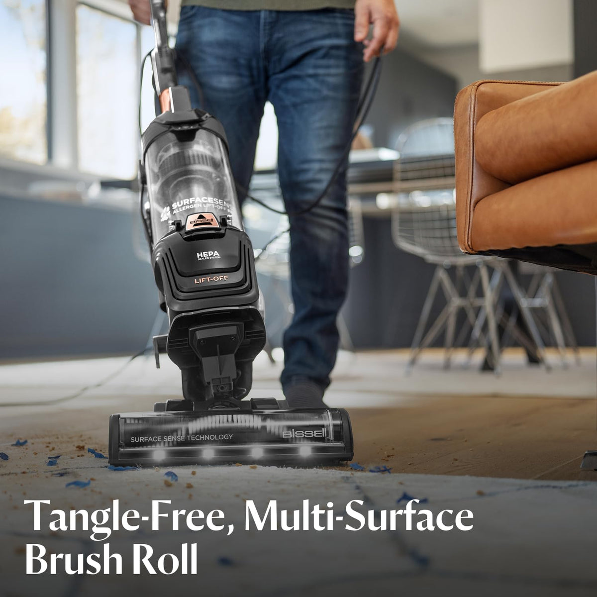 bissell surfacesense allergen lift-off pet upright vacuum, 3418 showing dimensions