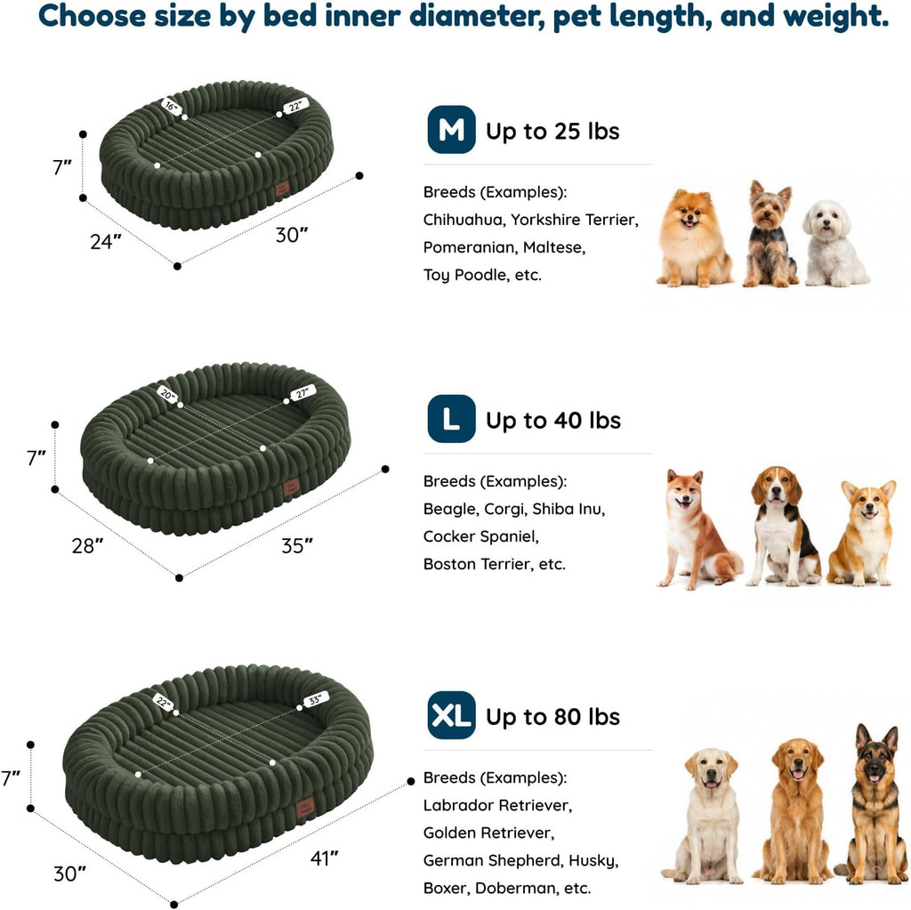 chixnuggle orthopedic dog bed, washable cover, faux fur shown in use