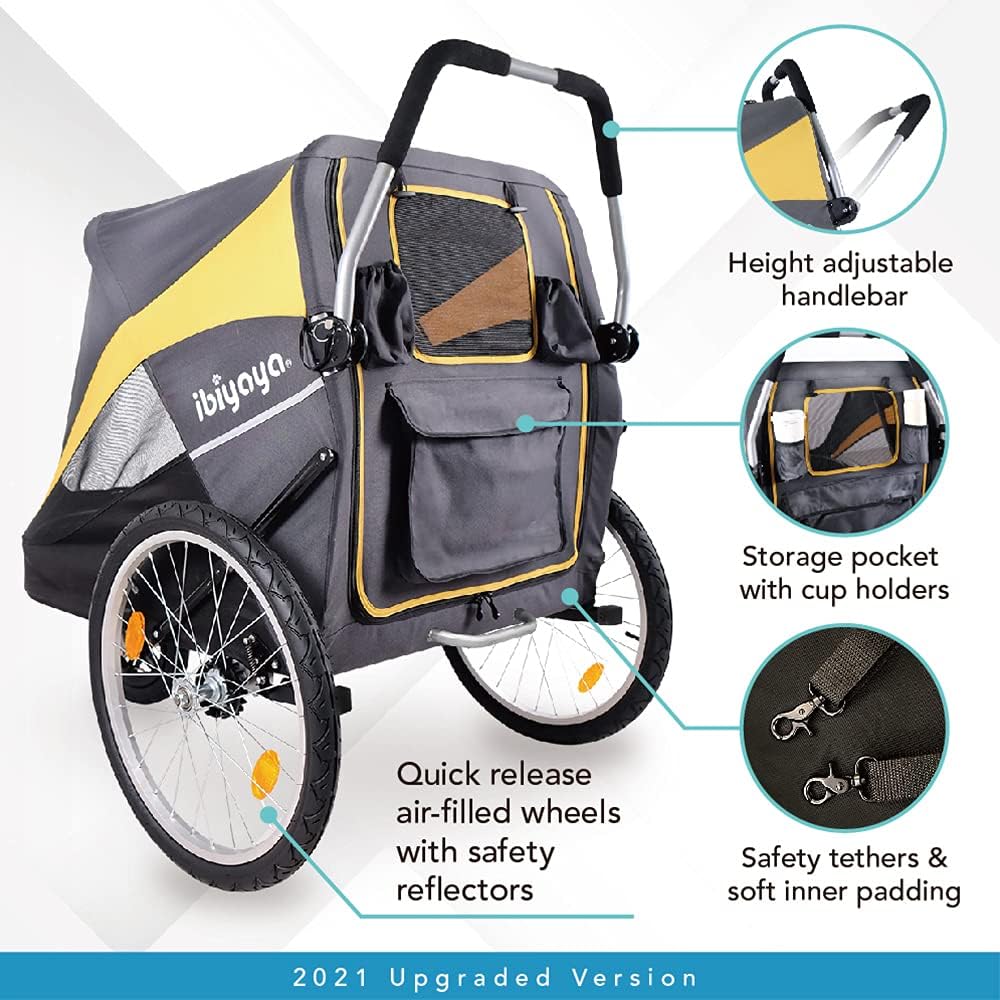 ibiyaya - hercules large dog stroller for large, side view