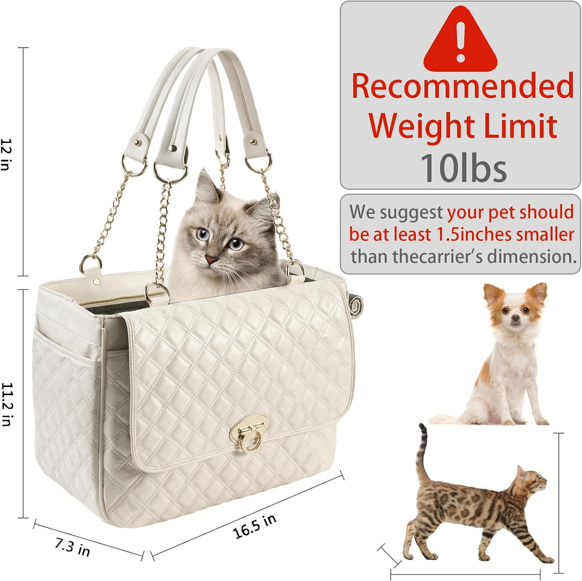 fashion dog purse for small dogs with 2 shown in use